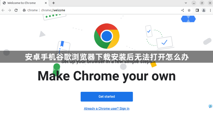 安卓手机谷歌浏览器下载安装后无法打开怎么办1