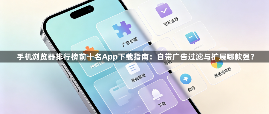 手机浏览器排行榜前十名App下载指南:自带广告过滤与扩展哪款强?1