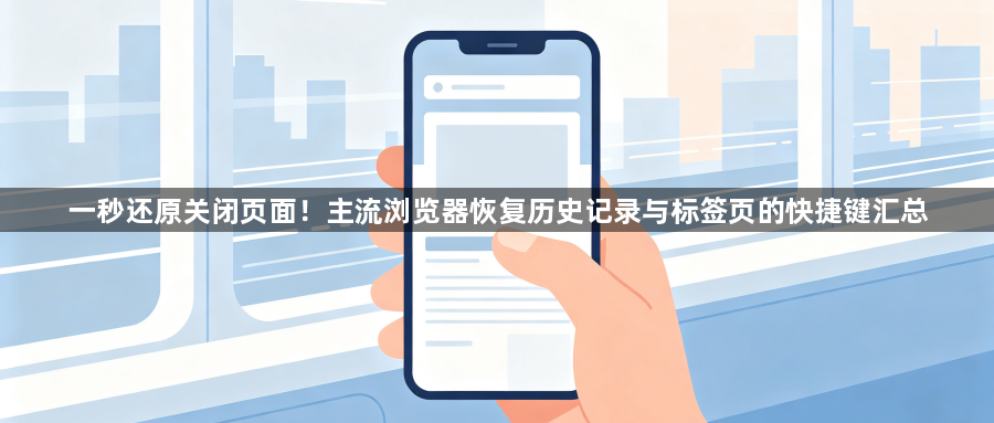 一秒还原关闭页面!主流浏览器恢复历史记录与标签页的快捷键汇总1