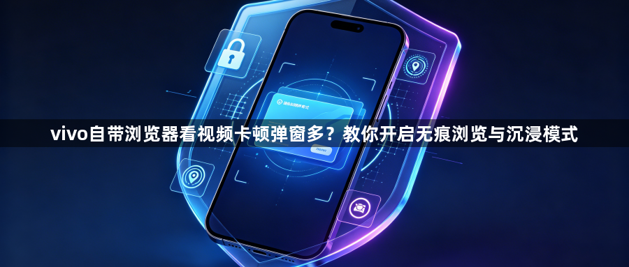 vivo自带浏览器看视频卡顿弹窗多?教你开启无痕浏览与沉浸模式1