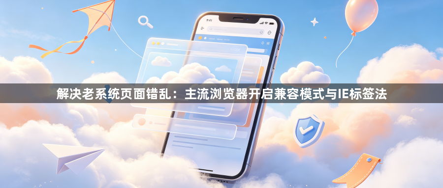 解决老系统页面错乱:主流浏览器开启兼容模式与IE标签法1