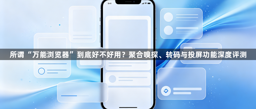 所谓“万能浏览器”到底好不好用？聚合嗅探、转码与投屏功能深度评测1