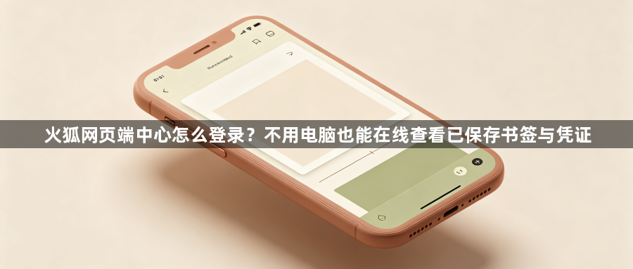 火狐网页端中心怎么登录?不用电脑也能在线查看已保存书签与凭证1